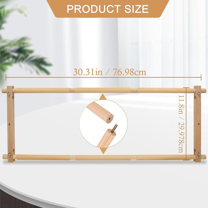 GuoFa Embroidery Tapestry Scroll Frame, Detachable Cross Stitch Frame, Scroll Embroidery&Quilting Holder for Cross Stitch, Needlepoint, and Sewing Projects (30.31inch*11.8inch) - Image 2